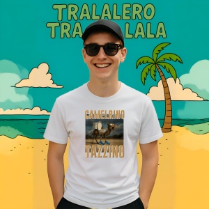 Tricou Camelrino Tazzino Camel ** Tralalero Tralala Copii | Dama | Barbat - Img 9