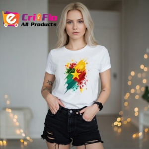 Tricou Cameroon Steag Splash Art, Copii | Dama | Barbat - Img 11