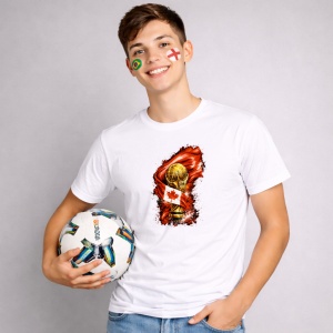 Tricou Canada World Cup Fifa 2026, din bumbac 100%, tricou alb, Copii | Dama | Barbat - Img 3