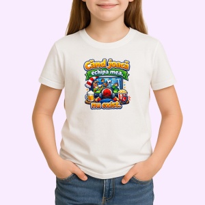 Tricou Cand Joaca Echipa Mea Restul Nu Exista V2, din bumbac 100% , tricou alb pentru Copii | Dama | Barbat - Img 2