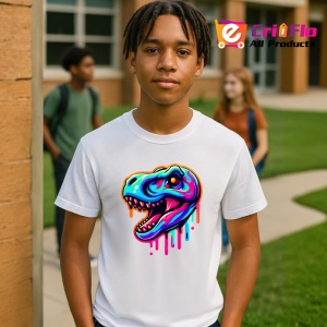 Tricou Cap de dinozaur colorat in stil comic Copii | Dama | Barbat - Img 5