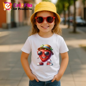 Tricou Capsuna amuzanta de vara cool, Fructe, Copii | Dama - Img 4