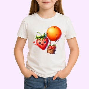 Tricou Capsuna amuzanta de vara cu balonul cu aer, Fructe, Copii | Dama