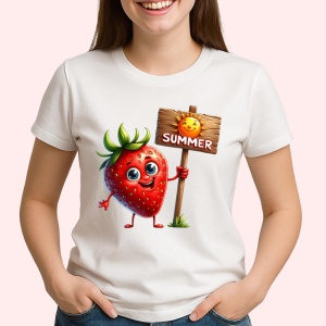 Tricou Capsuna amuzanta de vara summer, Fructe, Copii | Dama - Img 2