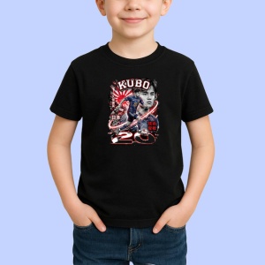 Tricou Card Fotbal Kubo Japonia V1, din bumbac 100%, tricou negru Copii | Dama | Barbat - Img 2