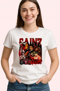 Tricou Carlos Sainz Colaj Masina Ferrari Formula 1, Copii | Dama | Barbat - Img 4