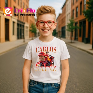 Tricou Carlos Sainz Colaj Rosu Portocaliu Formula 1, Copii | Dama | Barbat - Img 6