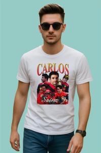 Tricou Carlos Sainz Imagine Echipa Ferrari Formula 1, Copii | Dama | Barbat - Img 2