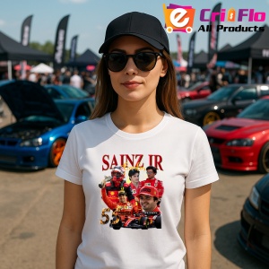 Tricou Carlos Sainz Jr Colaj Masina Echipa Ferrari Formula 1, Copii | Dama | Barbat - Img 8