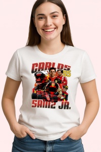 Tricou Carlos Sainz Junior Colaj Formula 1 Imagine Dinamica, Copii | Dama | Barbat