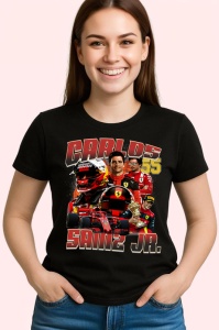 Tricou Carlos Sainz Junior Colaj Formula 1 Imagine Dinamica, Copii | Dama | Barbat - Img 3