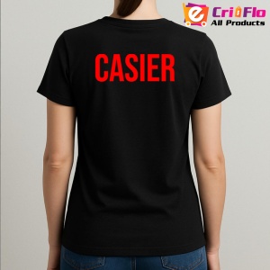 Tricou CASIER, Personalizat | Unisex Dama si Barbat, Negru - Img 3