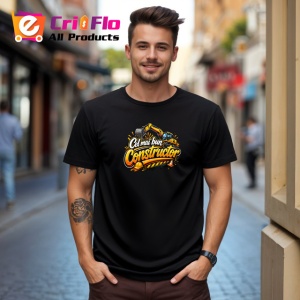 Tricou Cel Mai Bun Constructor Utilaj Galben V1, din bumbac 100%, tricou negru Dama | Barbat - Img 6