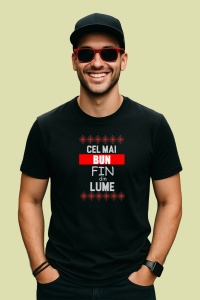 Tricou Cel Mai Bun Fin Traditional, din bumbac 100%, tricou negru, Dama | Barbat - Img 2