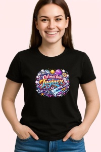 Tricou Cel Mai Bun Inginer Design Tehnic V2, din bumbac 100%, tricou negru Dama | Barbat - Img 2