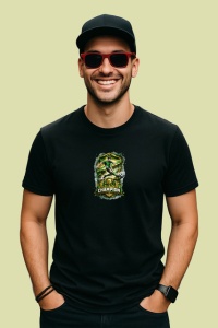 Tricou Champion Fotbalist Actiune Teren V2, din bumbac 100%, tricou negru Copii | Dama | Barbat - Img 3