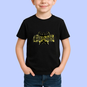 Tricou Champion Silueta Galben Negru, Copii | Dama | Barbat, culoare negru - Img 3