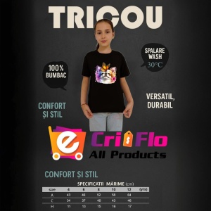 Tricou Chihuahua alb cu fluture portocaliu pe cap design de poveste Copii | Dama | Barbat, negru - Img 9