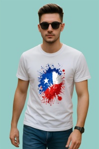 Tricou Chile Steag Splash Art, Copii | Dama | Barbat - Img 2