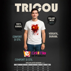 Tricou China Steag Splash Art, Copii | Dama | Barbat - Img 5