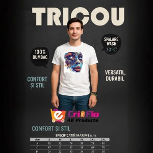 Tricou Chip feminin cu spirale psihedelice fundal alb Copii | Dama | Barbat - Img 6