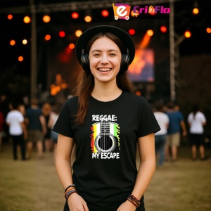 Tricou Chitara Reggae Verde Galben Rosu, Copii | Dama | Barbat, culoare negru - Img 9
