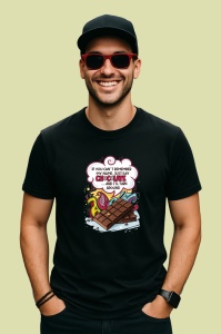 Tricou Chocolate Name Tag Amuzant, Copii | Dama | Barbat, culoare negru - Img 2