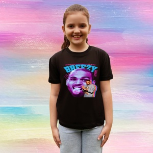 Tricou Chris Brown - Pink Tongue Pose, muzica Hip-Hop / Trap, Dama | Barbat | Copii, Culoare Negru - Img 4