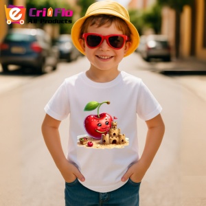 Tricou Cireasa de vara amuzanta castel de nisip, Fructe, Copii | Dama - Img 3