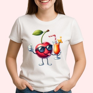 Tricou Cireasa de vara amuzanta cool summer, Fructe, Copii | Dama - Img 2