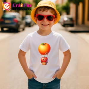 Tricou Cireasa de vara amuzanta cu baloul cu aer, Fructe, Copii | Dama - Img 3