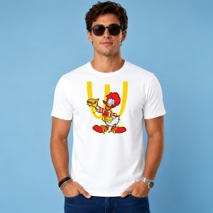 Tricou Clovnul Ronald Burger Logo Galben Urban Fast Food Mashup, din bumbac 100% Copii | Dama | Barbat - Img 2
