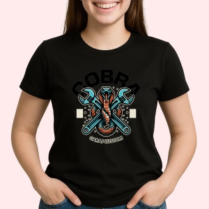 Tricou Cobra, Garaj Custom Negru, Copii | Dama | Barbat