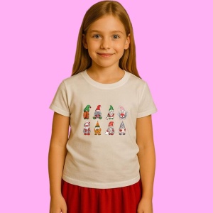 Tricou Colectie Gnomi Mici Colorati, din bumbac 100%, tricou alb, Copii | Dama | Barbat - Img 2