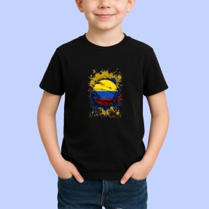 Tricou Colombia Steag Splash Art, Copii | Dama | Barbat, culoare negru - Img 3
