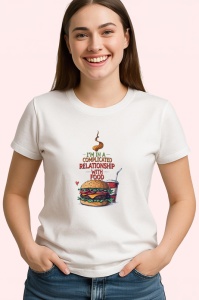 Tricou Complicated Relationship With Food Burger, Copii | Dama | Barbat - Img 4