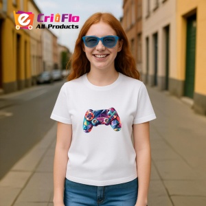 Tricou Controller Gaming Colorat Poligonal, Copii | Dama | Barbat - Img 10