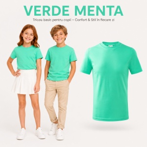 Tricou Copii Basic Malfini – 100% Bumbac, Mânecă Scurtă, 33 Culori pentru Fete și Băieți, Calitate Premium - Img 41