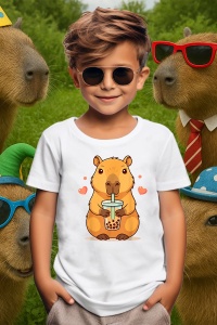 Tricou copii Capybara - bea cafea - Img 3