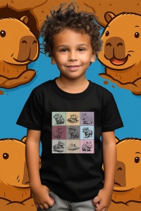 Tricou copii Capybara - Colaj amuzant - Img 3