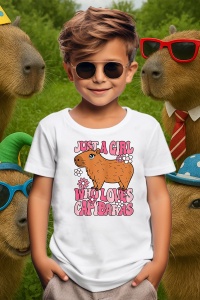 Tricou copii Capybara - Just a girl who loves capy 1 - Img 4