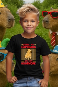 Tricou copii Capybara - Scuze capybara mi-a mancat tema - Img 5