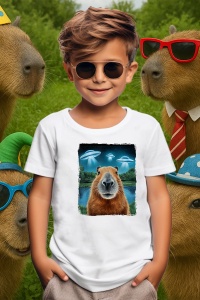 Tricou copii Capybara - Selfie UFO - Img 3