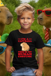 Tricou copii Capybara - Sunt un capybara iar acesta este costumul meu de om - Img 5