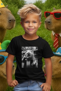 Tricou copii Capybara - trendy selfie - Img 5