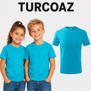 Tricou Copii Clasic Basic Kids, Băiat/Fată, Bumbac 100% Confortabil, 160 g/m², Mărimi 4–12 ani - Img 38
