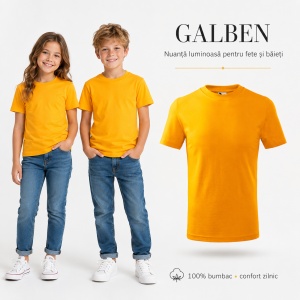Tricou Copii Classic Malfini – 100% Bumbac, Mânecă Scurtă, Fete și Băieți, 6 Culori - Img 14