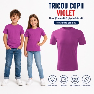 Tricou Copii Classic New Malfini – 100% Bumbac, Mânecă Scurtă, Fete și Băieți, 18 Culori - Img 28