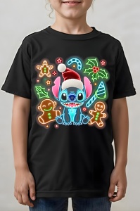 Tricou copii craciun - NEON CHRISTMAS FUNNY STITCH - tricou, copii, craciun, personaje