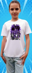 Tricou copii cu formatia BTS 8 , din bumbac 100% - Img 7